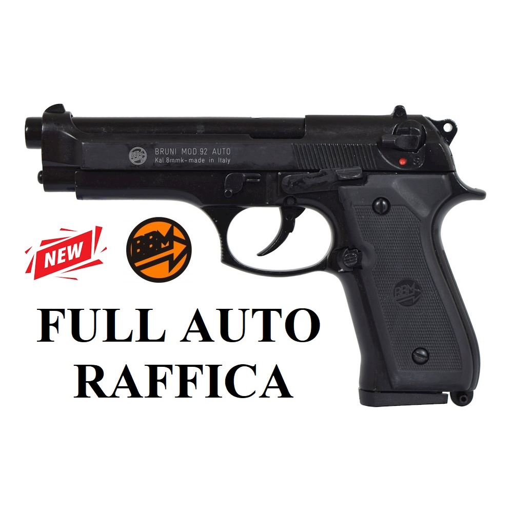 bruni-92auto-singolo-raffica-8mm-a-salve Bruni Beretta 92 Auto Cal. 8mm a salve Full-Auto Raffica - immagine 1